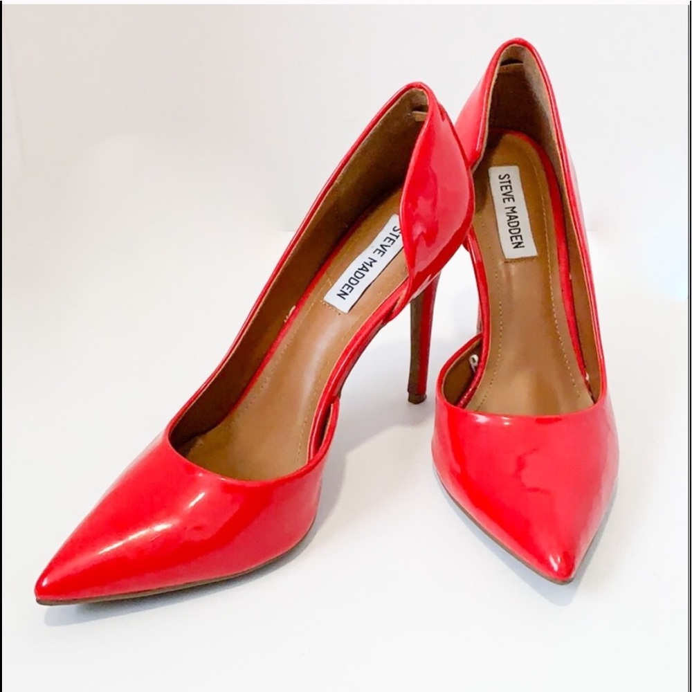 Steve Madden Patent Red Heels
